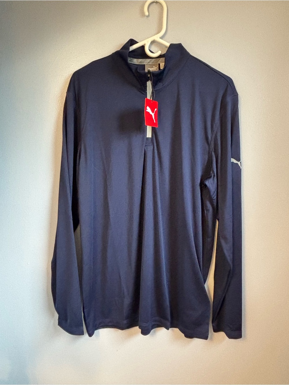 PUMA Men's Icon 1/4 Zip Golf Pullover - Peacoat Blue - Size L - NWT